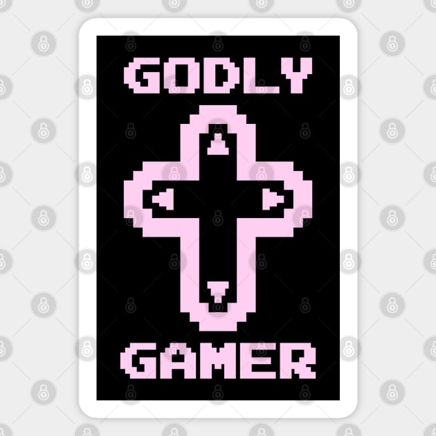 Godly Gamer (v6 - pink) Magnet by TimespunThreads